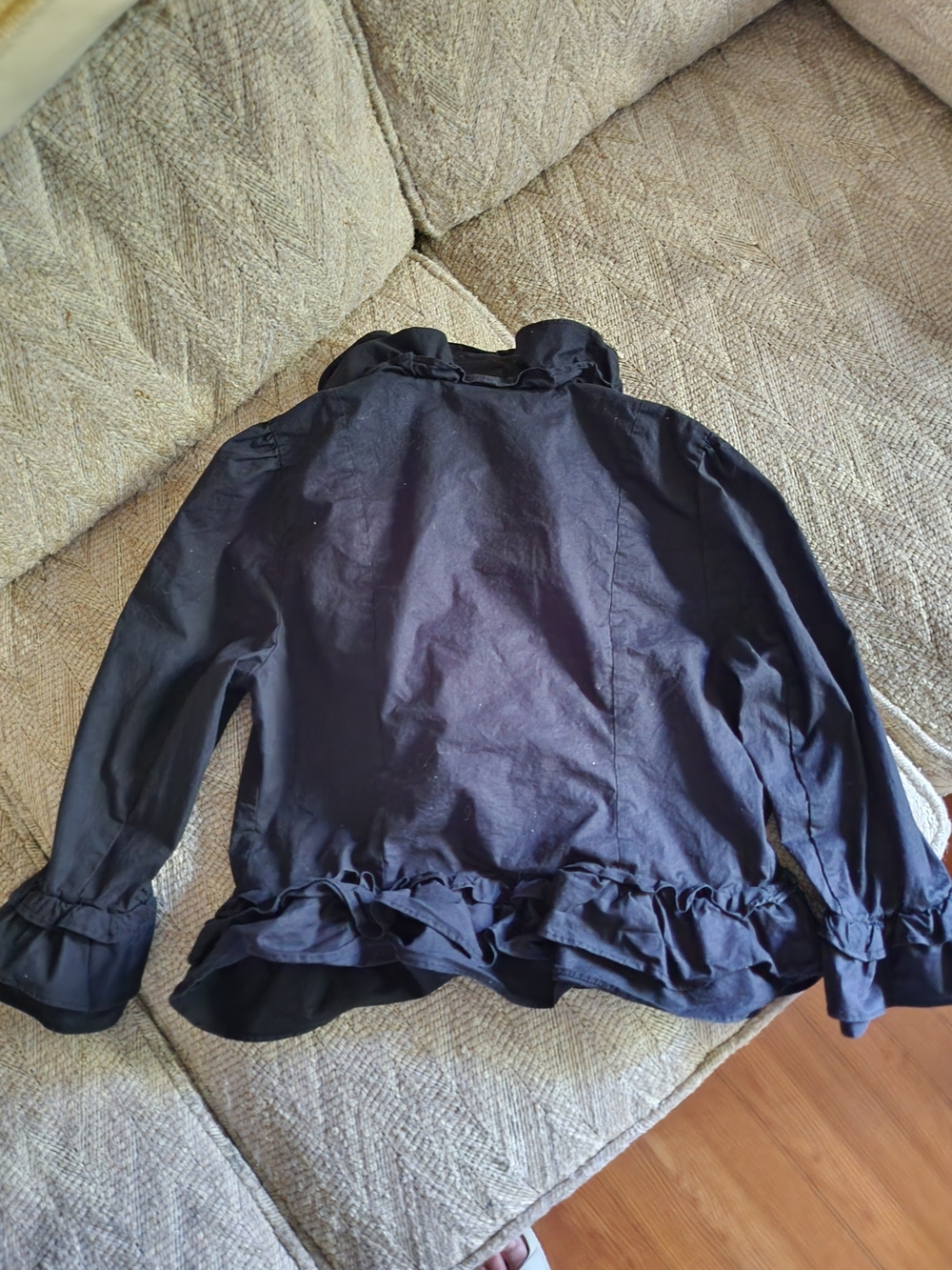 Women's Black I.N.C. Ruffle-Trim Cotton Bolero Jacket - Picture 6 of 6